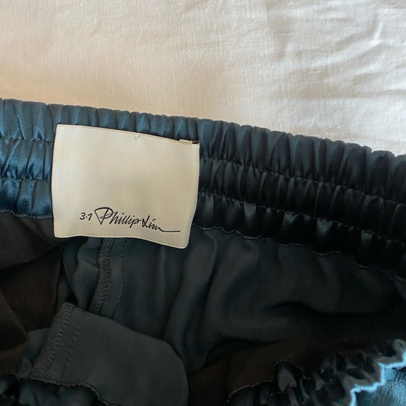 3.1 Phillip Lim Deep Teal Satin Trousers - Picture 3 of 8